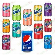 Fanta Fizzy Drink Mixed Selection Pack 355ml X 11 + 1 Pepsi Blue 330ml, Pack 12